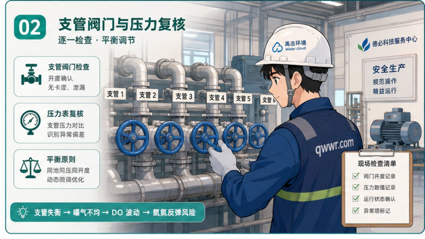 曝气支管现场复核