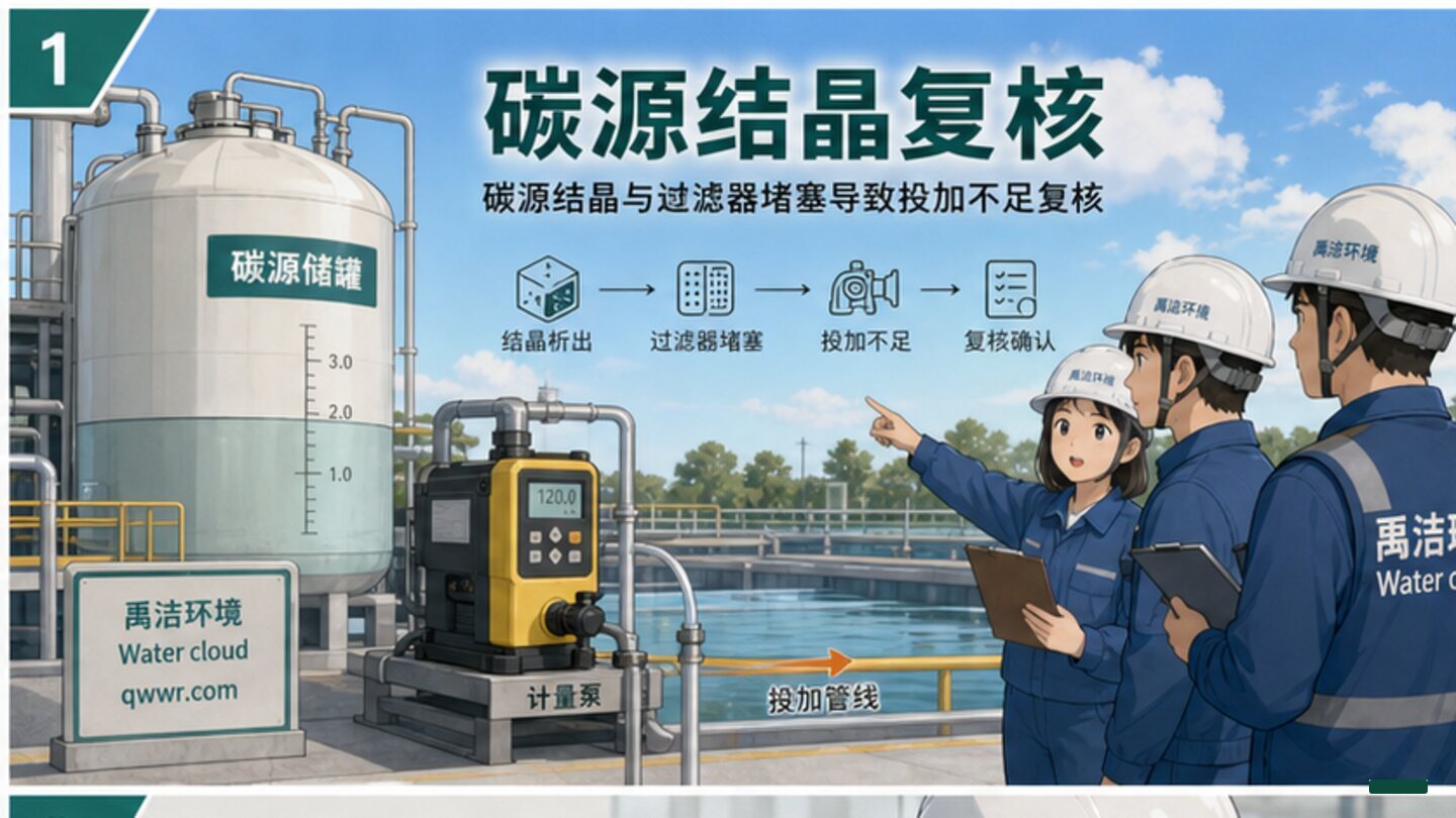 碳源有库存不等于投加到位，结晶和过滤器堵塞要复核