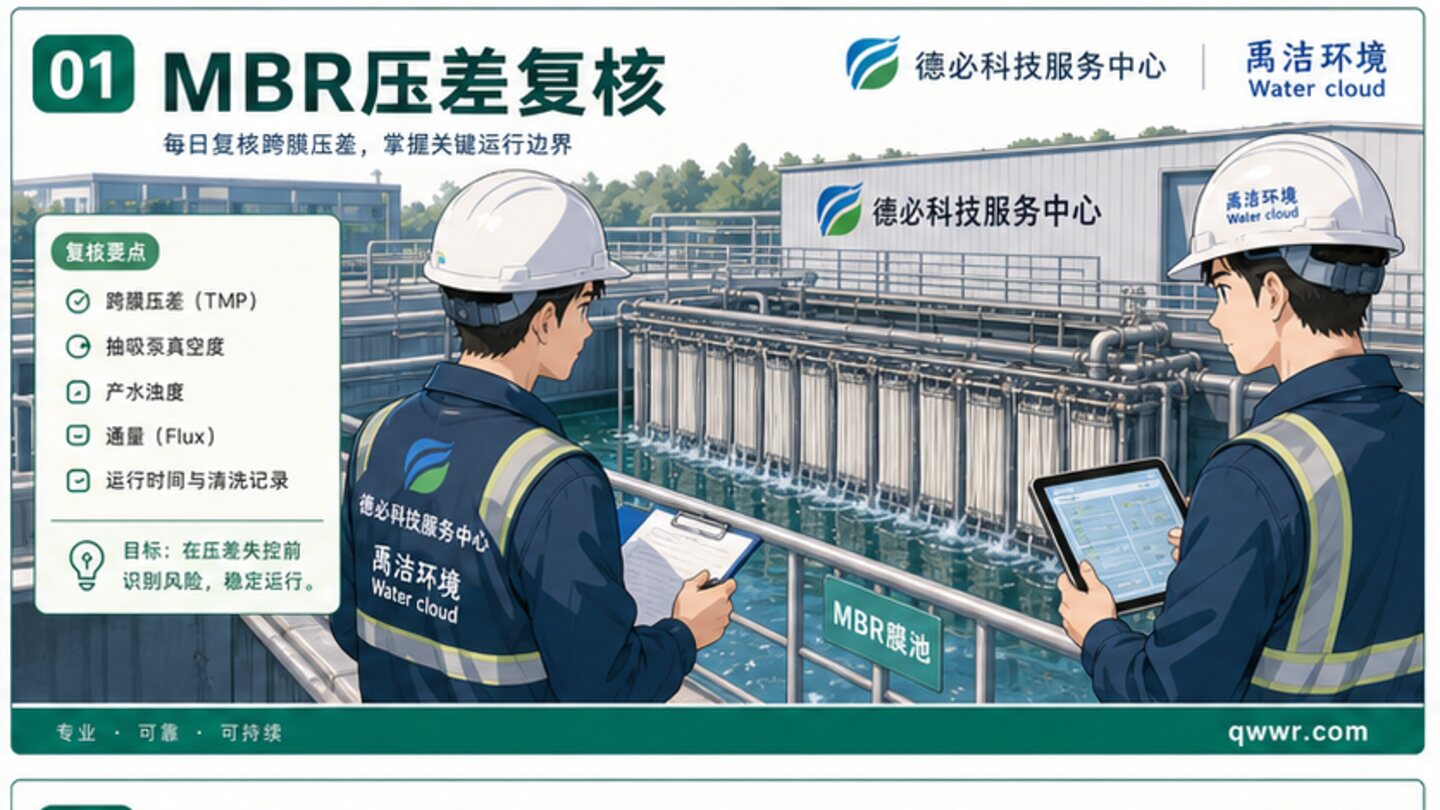 MBR 压差上升不能只等报警，要用通量和水质判断清洗边界