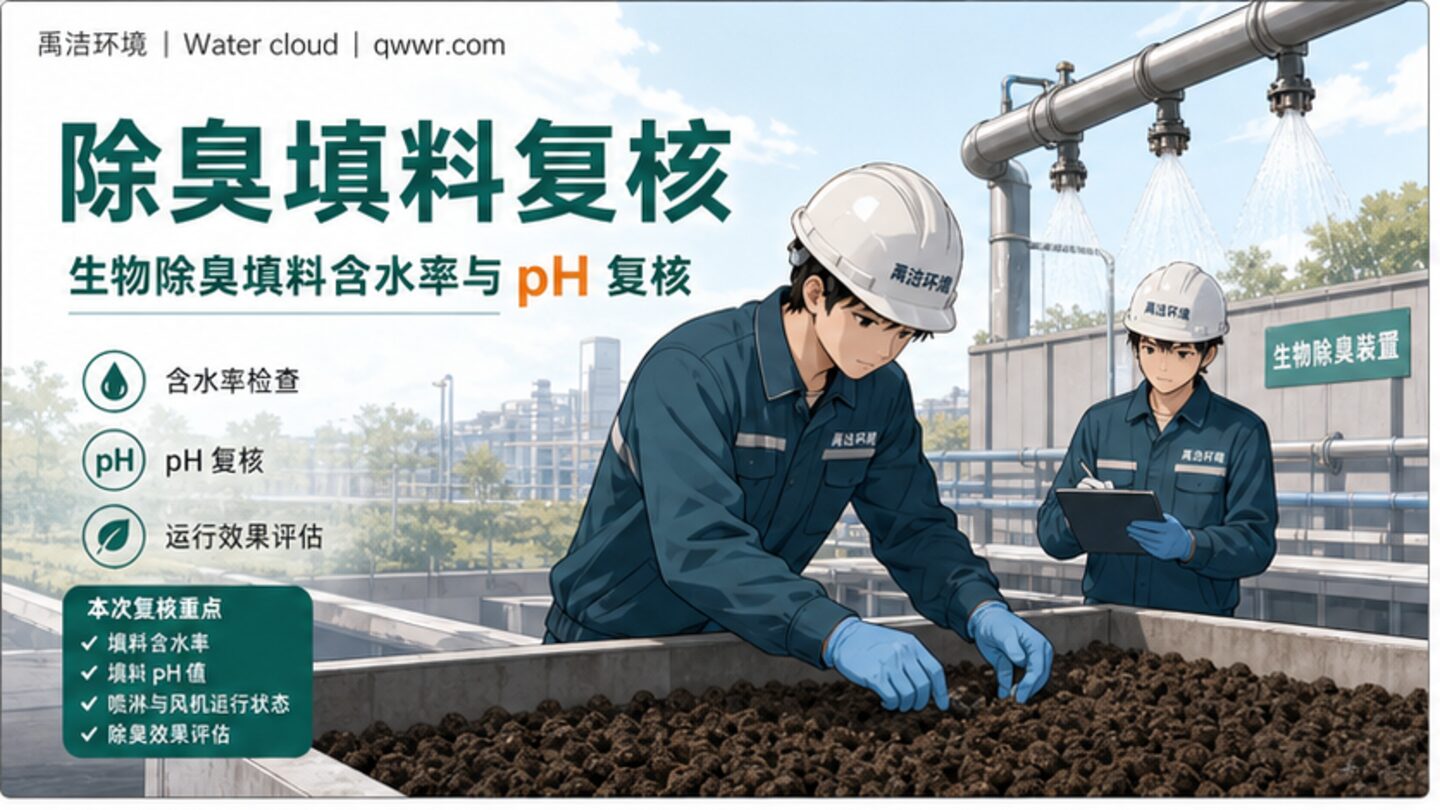 生物除臭填料不是装上就长期有效，含水率和 pH 要持续复核