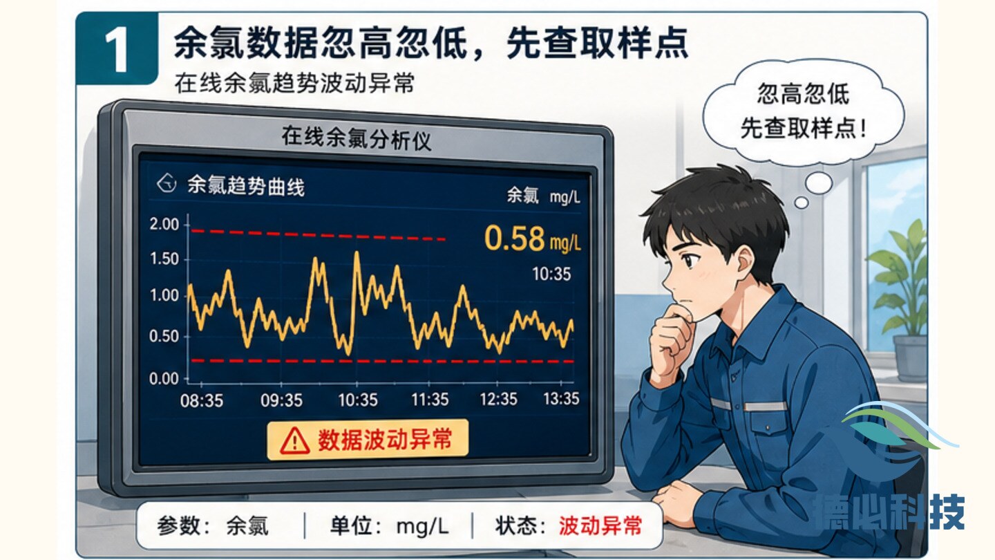 UV 消毒效果不稳，灯管套管结垢要及时复核
