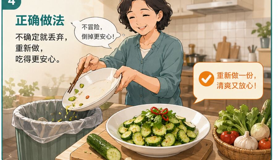 凉拌黄瓜放了大半天 先别觉得冰一冰还能继续吃