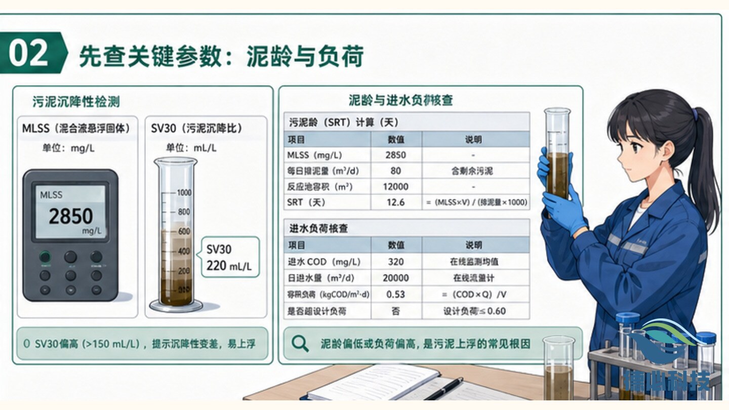 污泥上浮反复，先查泥龄负荷