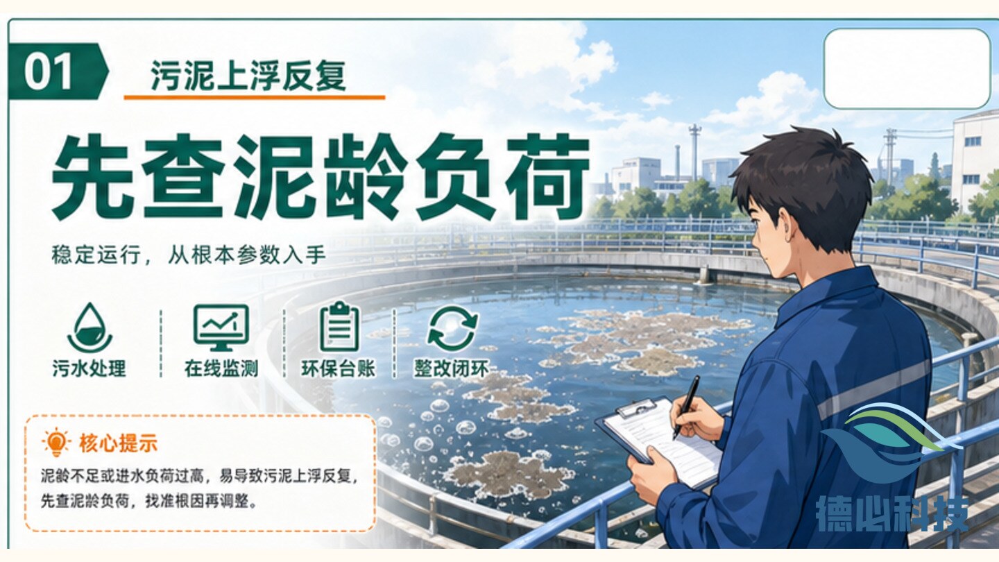 污泥上浮反复，先查泥龄负荷