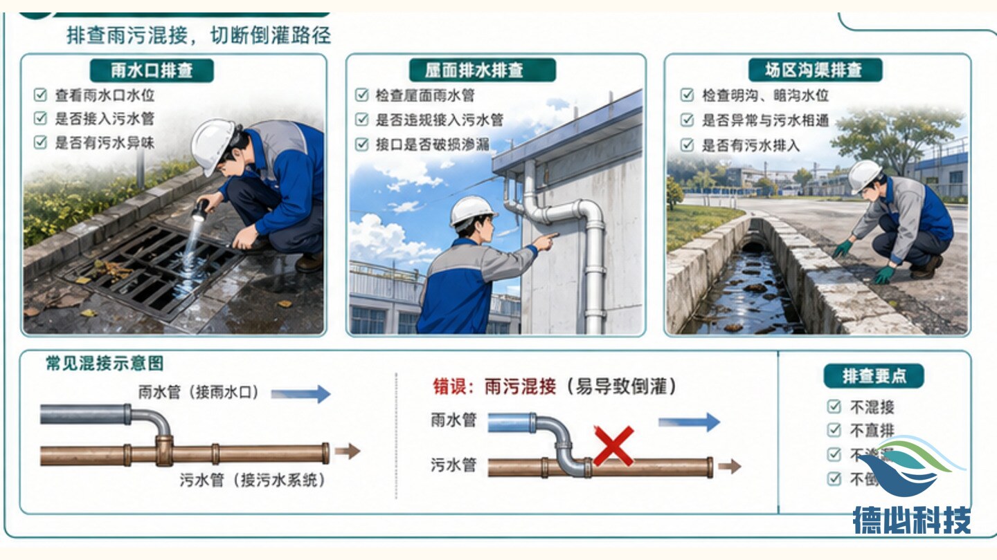 雨后井盖冒水，先查管网倒灌