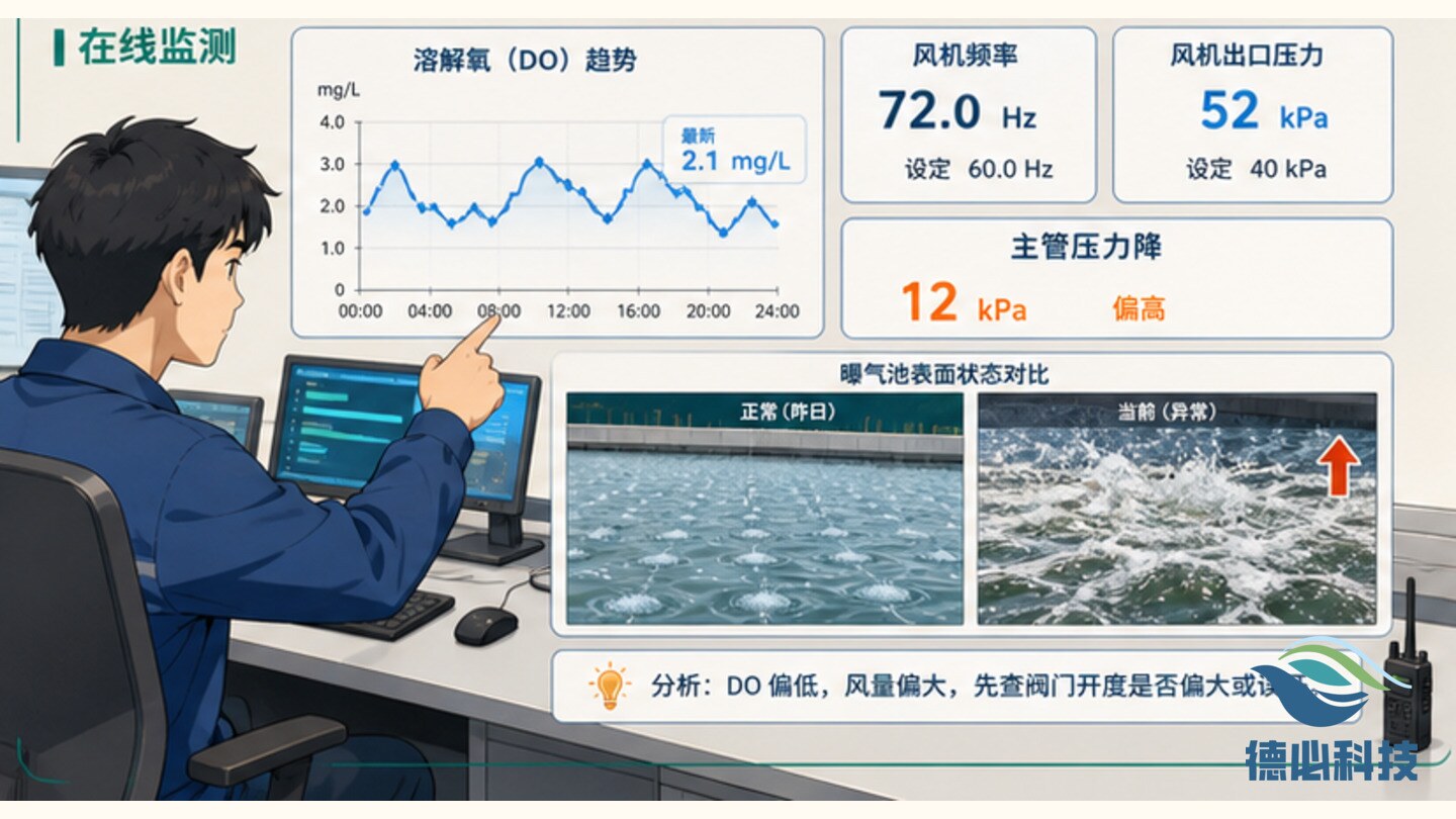 曝气风量忽高，先查阀门开度