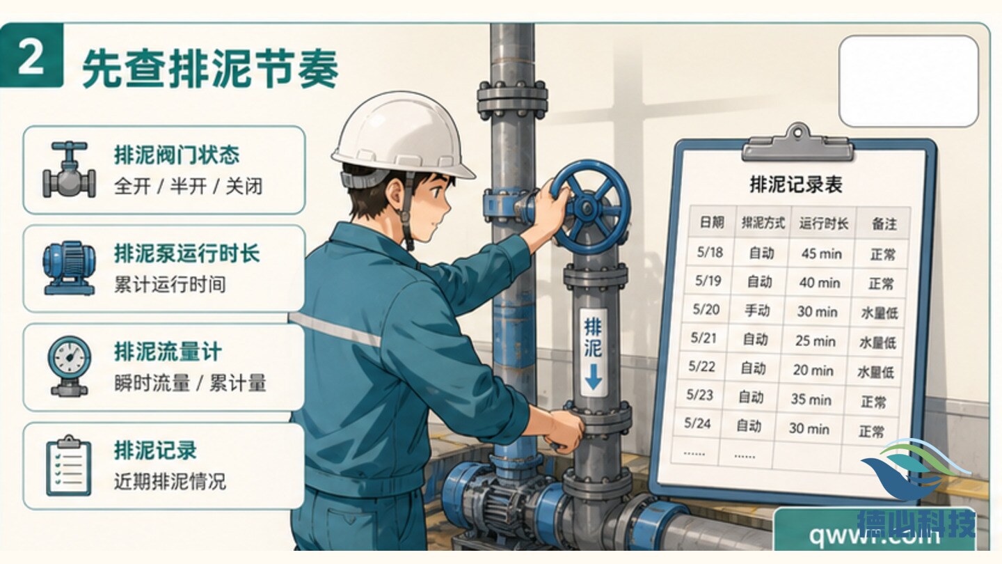 污泥浓度偏低，先查排泥节奏