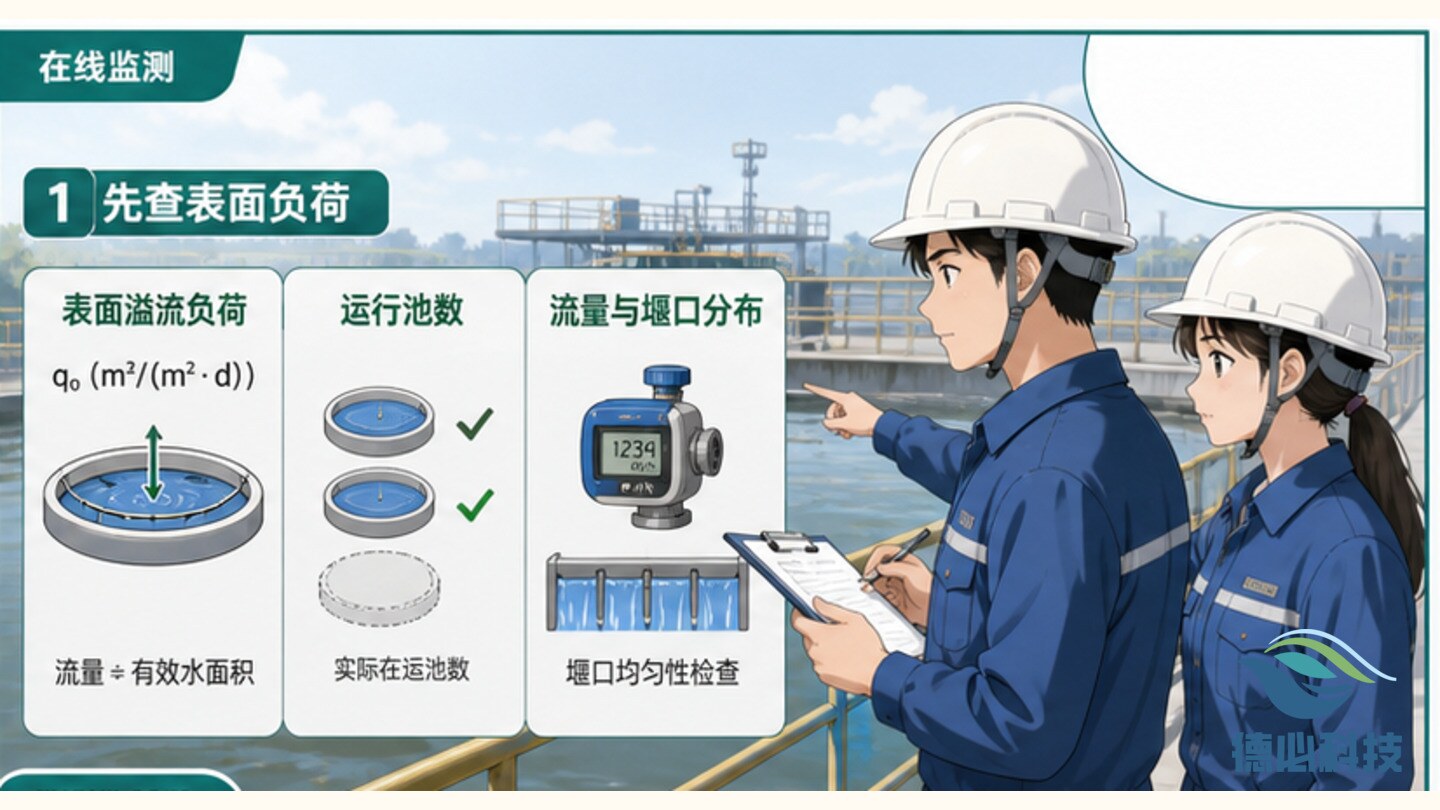 二沉池跑泥,先查表面负荷