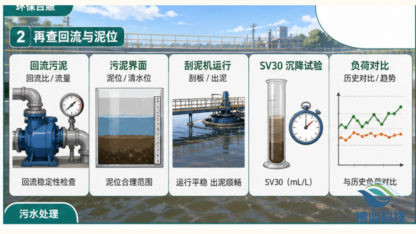 二沉池跑泥,先查表面负荷