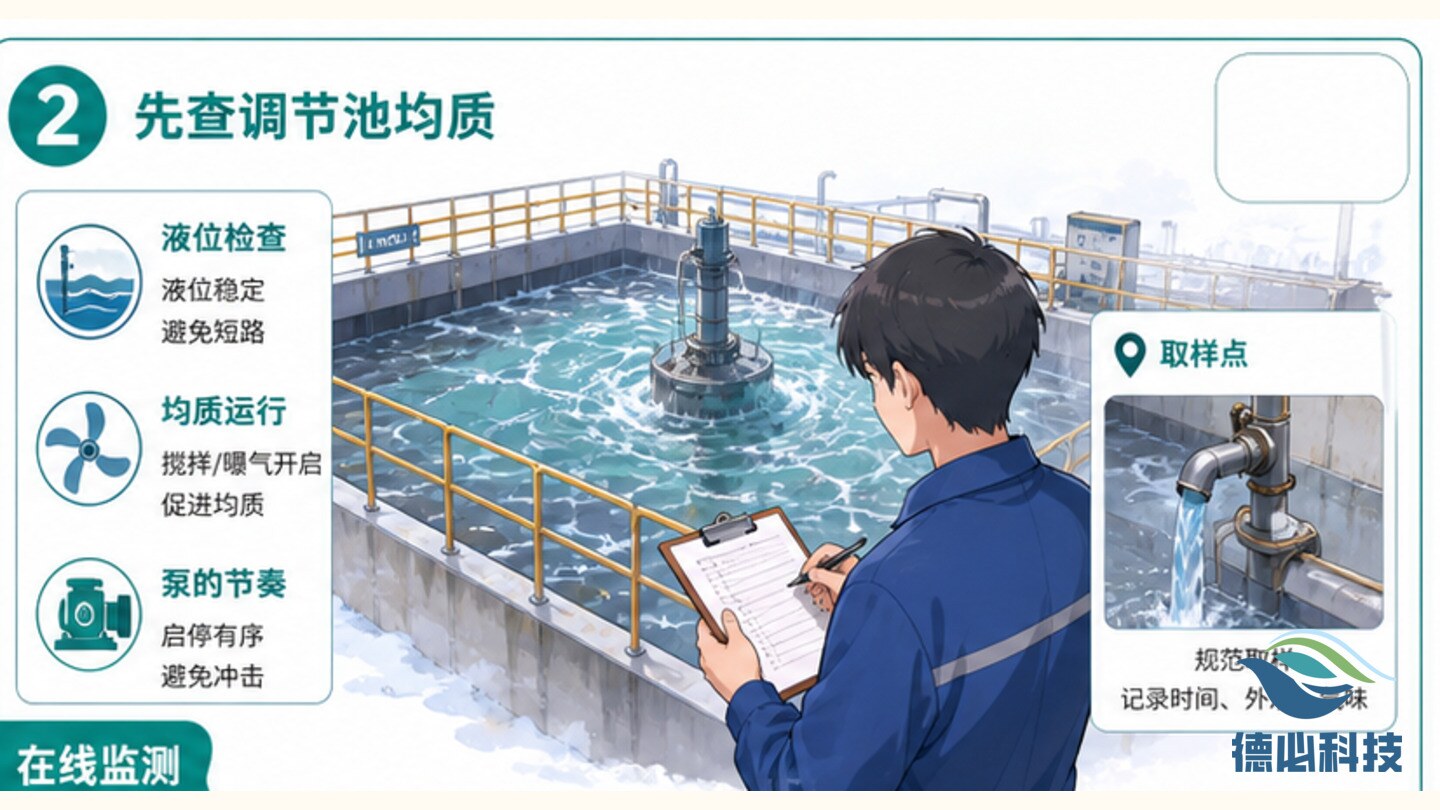 进水COD突升，先查调节池均质