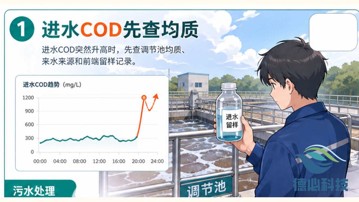 进水COD突升，先查调节池均质