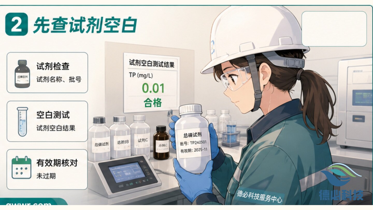 总磷低报反复,先查试剂空白