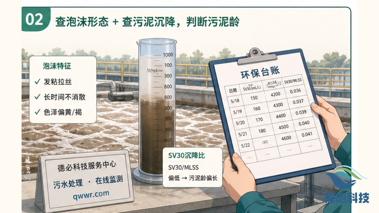 曝气池泡沫发粘,先查污泥龄