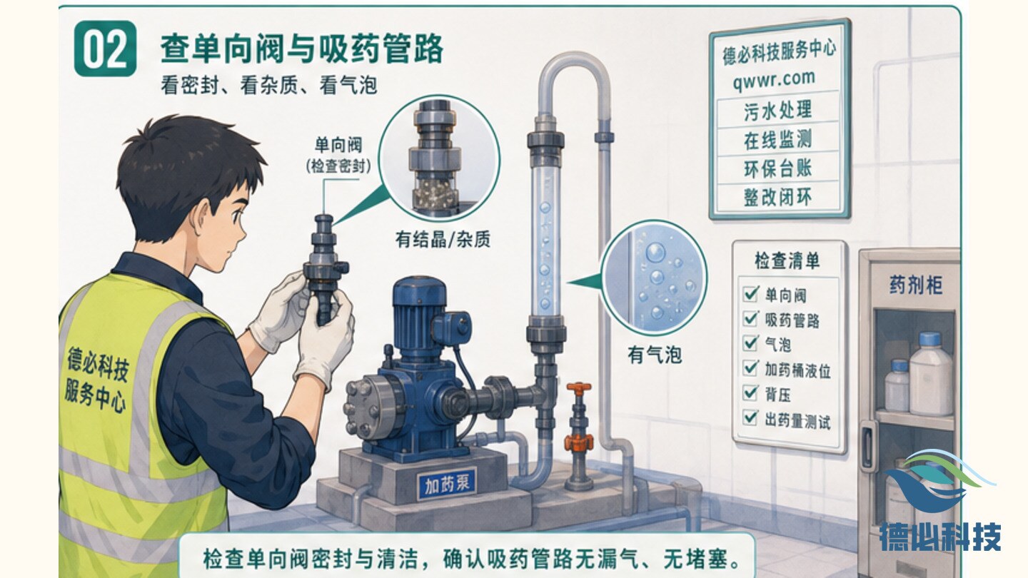 加药泵出药不稳,先查单向阀